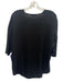 Vince Size Medium Black Silk Blend Short Sleeve Satin V Neck Top Black / Medium