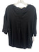 Vince Size Medium Black Silk Blend Short Sleeve Satin V Neck Top Black / Medium