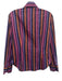Etro Size 40 Purple, Pink, Brown Cotton Blend Long Sleeve Striped Collar Top Purple, Pink, Brown / 40