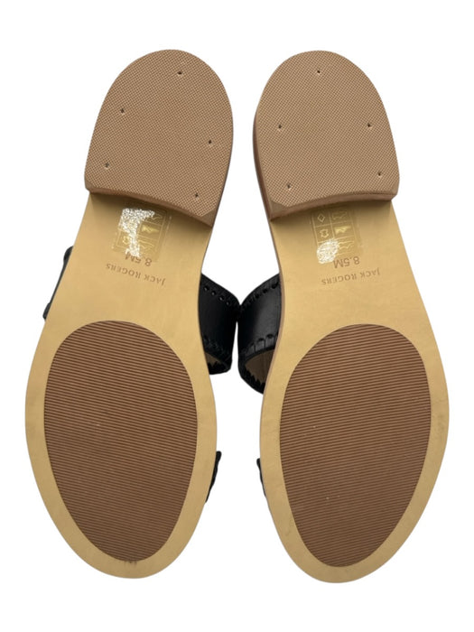Jack Rogers Shoe Size 8.5 Black & Beige Leather Upper open toe Mule Sandals Black & Beige / 8.5