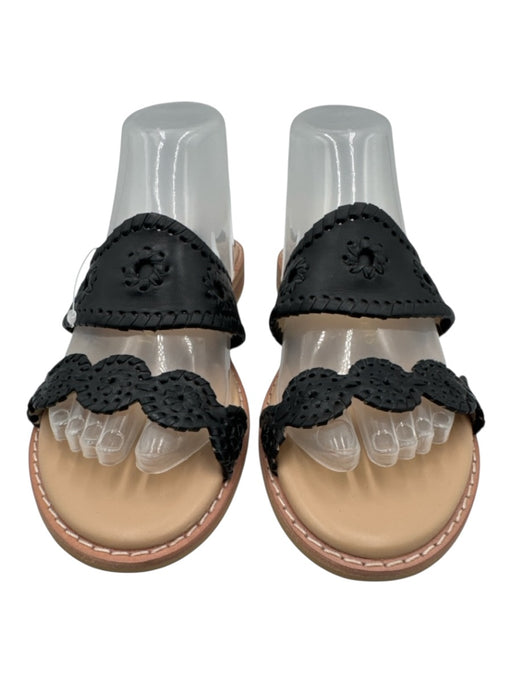 Jack Rogers Shoe Size 8.5 Black & Beige Leather Upper open toe Mule Sandals Black & Beige / 8.5