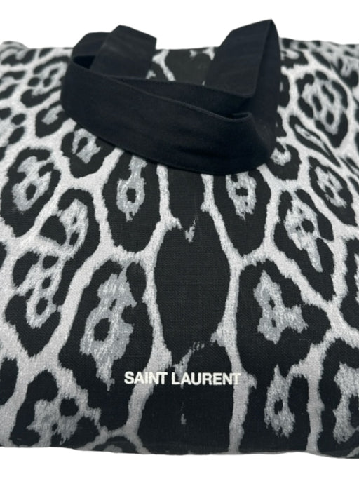 Saint Laurent Black & White Canvas Spotted Tote Men's Luggage