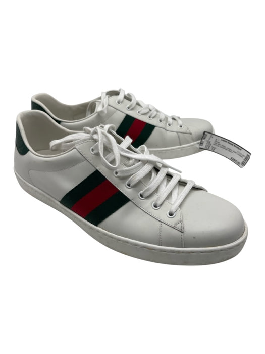 Gucci Shoe Size 12 Like New White Leather Solid Sneaker Men's Shoes 12