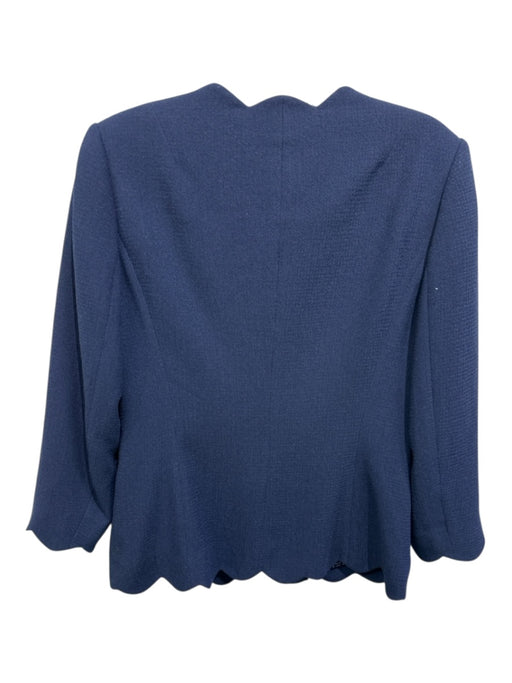 Ted Baker Size 1/S Navy Blue Polyester Scallop Detail Hook & Eye Jacket Navy Blue / 1/S