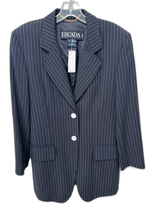 Escada by Margaretha Ley Size 36 Black & White New Wool Pinstripe Blazer Jacket Black & White / 36
