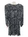 The Kooples Size 2 Black & White Viscose Blend Smocked Waist Band Abstract Dress Black & White / 2