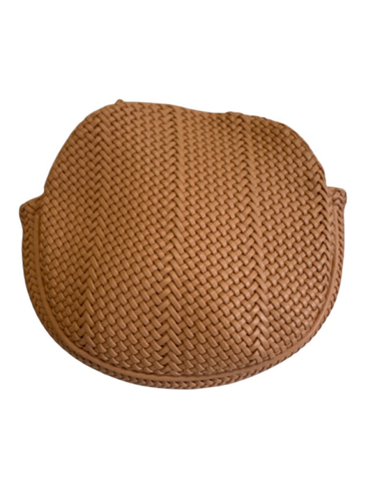 Anthropologie Tan Beige PU Leather Woven Shoulder Strap Pouch Inc. Tote Bag Tan Beige / L