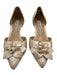 Charles David Shoe Size 7.5 Beige Synthetic D'Orsay Floral Applique Pumps Beige / 7.5
