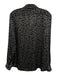 Equipment Size L Black & White Polyester Long Sleeve Floral Print Buttons Top Black & White / L