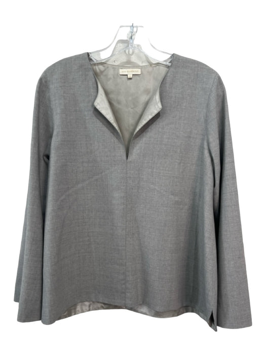 Ann Mashburn Size S Gray round split neck Long Flare Sleeve Top Gray / S