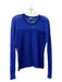 Tyler Boe Size Large Royal Blue Viscose Blend Long Sleeve Sheer Detail Top Royal Blue / Large