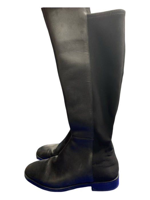 Stuart Weitzman Shoe Size 8 Black Leather Stretch Almond Toe Knee High Boots Black / 8