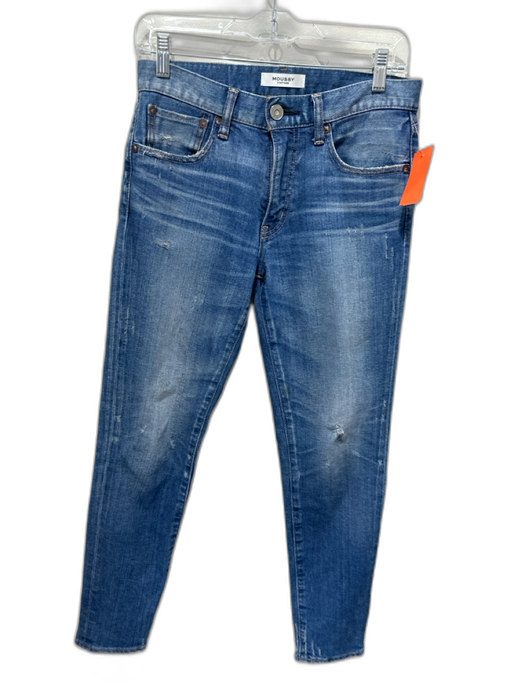 Moussy Vintage Size 26 Medium Wash Cotton Denim Zip Fly Distressed Jeans Medium Wash / 26