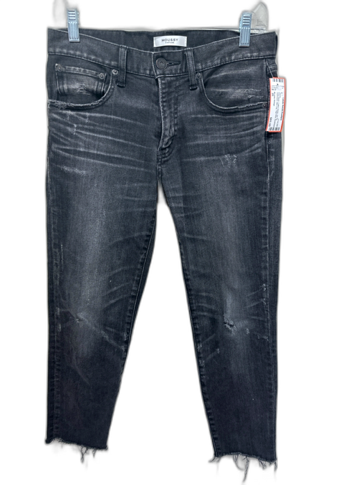 Moussy Vintage Size 26 Gray Wash Cotton Denim Zip Fly Distressed Slim Leg Jeans Gray Wash / 26