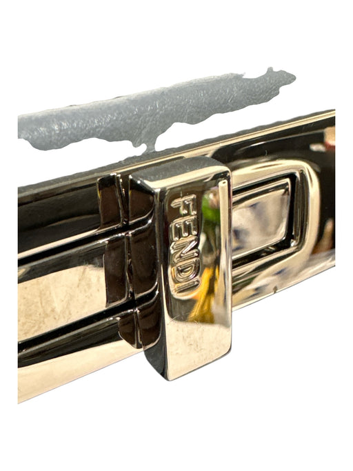 Fendi Dusty Blue Leather silver tone hardware Color Block Whipstich Detail Bag Dusty Blue / M