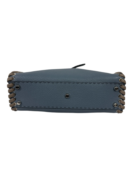 Fendi Dusty Blue Leather silver tone hardware Color Block Whipstich Detail Bag Dusty Blue / M