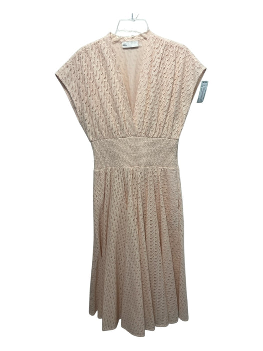 Tory Burch Size 10 Peach Pink Cotton Cap Sleeve Eyelet Overlay Maxi Dress Peach Pink / 10