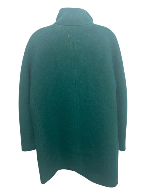 J Crew Emerald Green Wool Blend Solid Zip Front Coat Emerald Green / 10