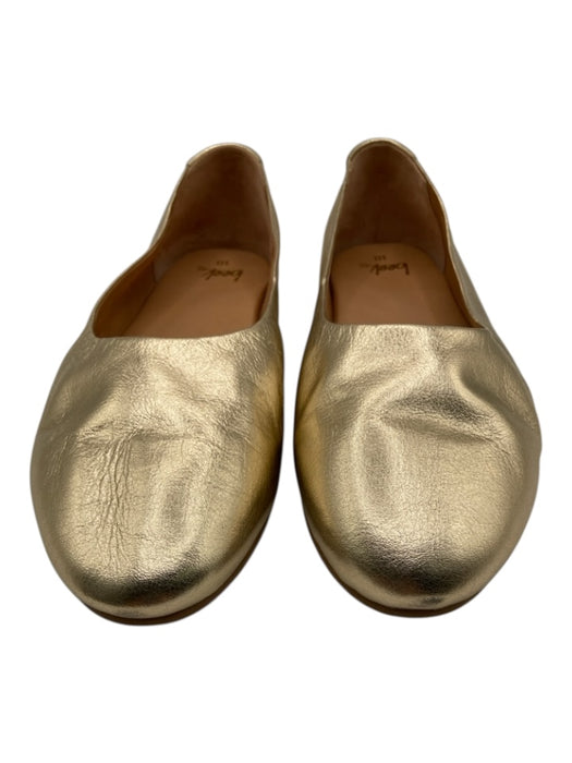 Beek Shoe Size 10 Gold Leather Upper Metallic Round Toe Ballet Flats Gold / 10