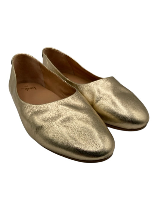 Beek Shoe Size 10 Gold Leather Upper Metallic Round Toe Ballet Flats Gold / 10