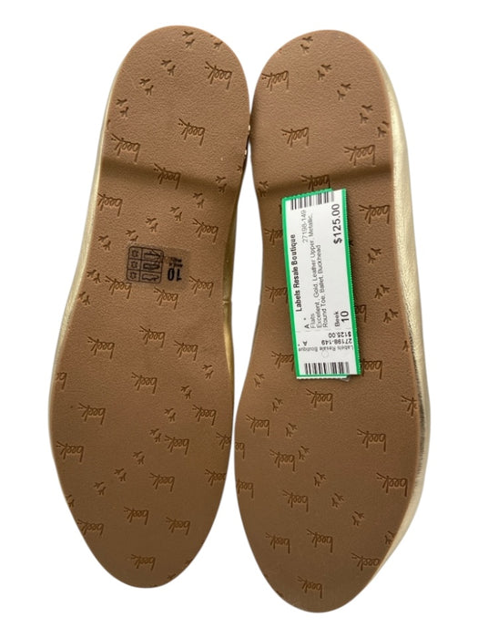 Beek Shoe Size 10 Gold Leather Upper Metallic Round Toe Ballet Flats Gold / 10