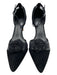 Anne Fontaine Shoe Size 41 Black Suede Mesh Panel Fabric Block Ankle Strap Pumps Black / 41