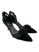 Anne Fontaine Shoe Size 41 Black Suede Mesh Panel Fabric Block Ankle Strap Pumps Black / 41