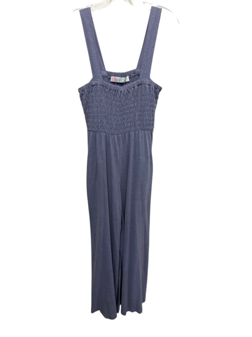 FP Beach Size M Purple Linen & Polyester Wide Leg smocked Jumpsuit Purple / M
