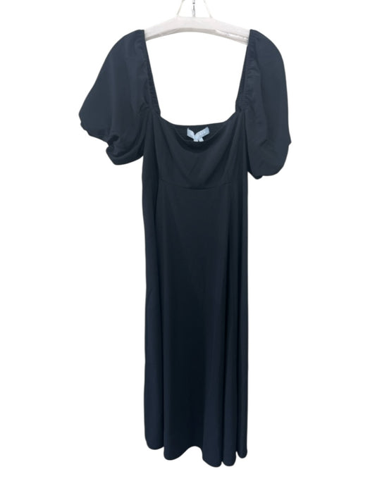 Hill House Size M Black Cotton Puff Sleeves Smocked Dress Black / M