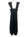 Hill House Size M Black Cotton Tiered Ruffle Smocked Striped Dress Black / M