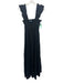 Hill House Size M Black Cotton Tiered Ruffle Smocked Striped Dress Black / M
