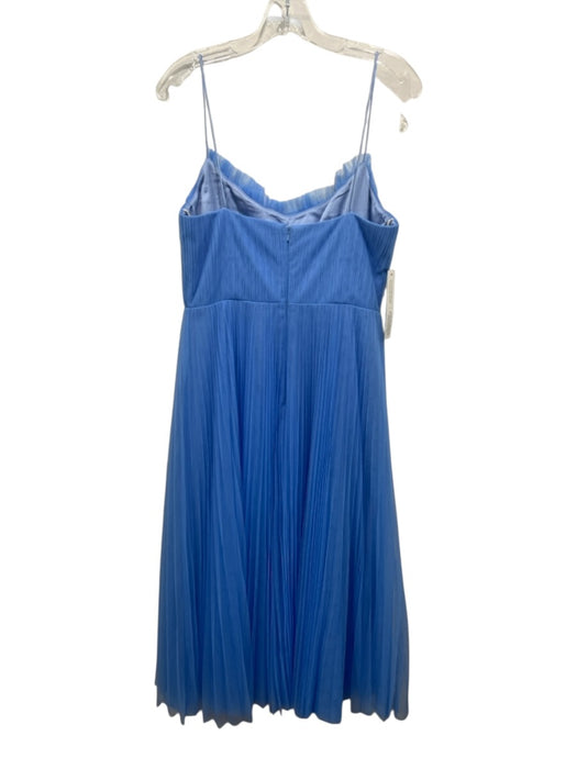 Monique Lhuillier Size 8 Blue Polyester Spaghetti Straps Pleated Tulle Dress Blue / 8