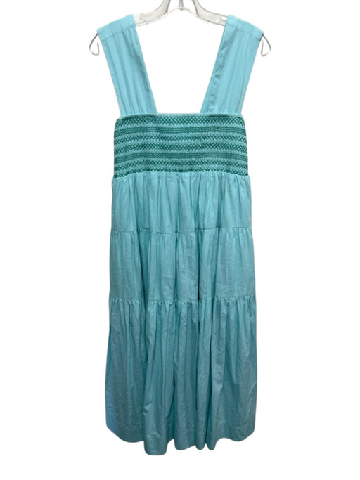 Anthropologie Size XS Aqua Blue Cotton Tiered Sleeveless Square Neck Dress Aqua Blue / XS