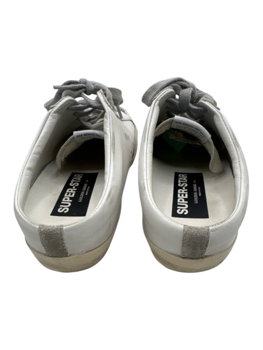 Golden Goose Shoe Size 40 White & Grey Leather Suede Glitter Sneakers White & Grey / 40