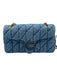 Coach Blue Textile Quilted Denim Chain Strap Bag Blue