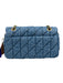 Coach Blue Textile Quilted Denim Chain Strap Bag Blue