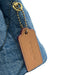 Coach Blue Textile Quilted Denim Chain Strap Bag Blue