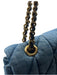 Coach Blue Textile Quilted Denim Chain Strap Bag Blue