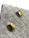 Bottega Veneta Ivory Calfskin Leather Woven Crossbody Snap Button Wallets Ivory