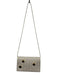 Bottega Veneta Ivory Calfskin Leather Woven Crossbody Snap Button Wallets Ivory