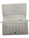 Bottega Veneta Ivory Calfskin Leather Woven Crossbody Snap Button Wallets Ivory