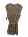 Rails Size M Brown Linen Blend Printed Button Front Mini Sleeveless Dress Brown / M