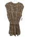 Rails Size M Brown Linen Blend Printed Button Front Mini Sleeveless Dress Brown / M