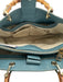 Gucci Blue Leather Bamboo Handle Magnetic Close Bag Blue