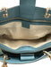 Gucci Blue Leather Bamboo Handle Magnetic Close Bag Blue