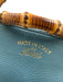 Gucci Blue Leather Bamboo Handle Magnetic Close Bag Blue