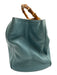 Gucci Blue Leather Bamboo Handle Magnetic Close Bag Blue