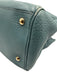Gucci Blue Leather Bamboo Handle Magnetic Close Bag Blue