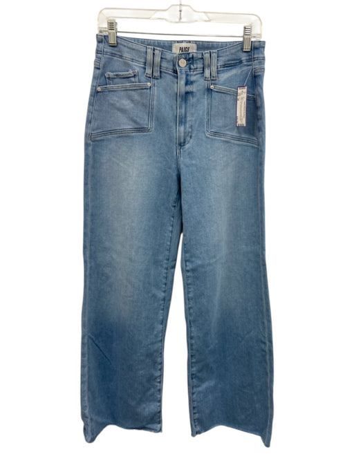 Paige Size 29 Blue Cotton Blend Zip & Button Pockets Wide Leg Jeans Blue / 29