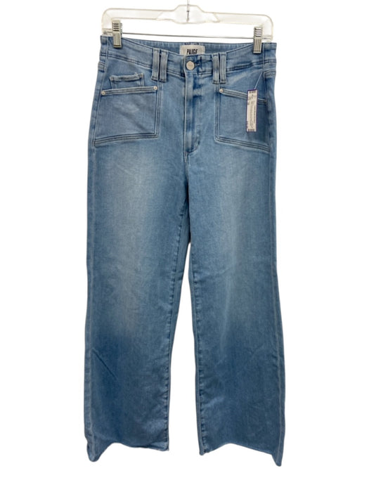 Paige Size 29 Blue Cotton Blend Zip & Button Pockets Wide Leg Jeans Blue / 29